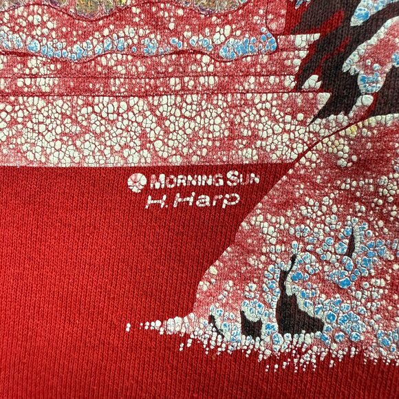 Vintage Morning Sun Sweatshirt Womens Extra Large Red H Harp Christmas Sweater 1 - Picture 6 of 11